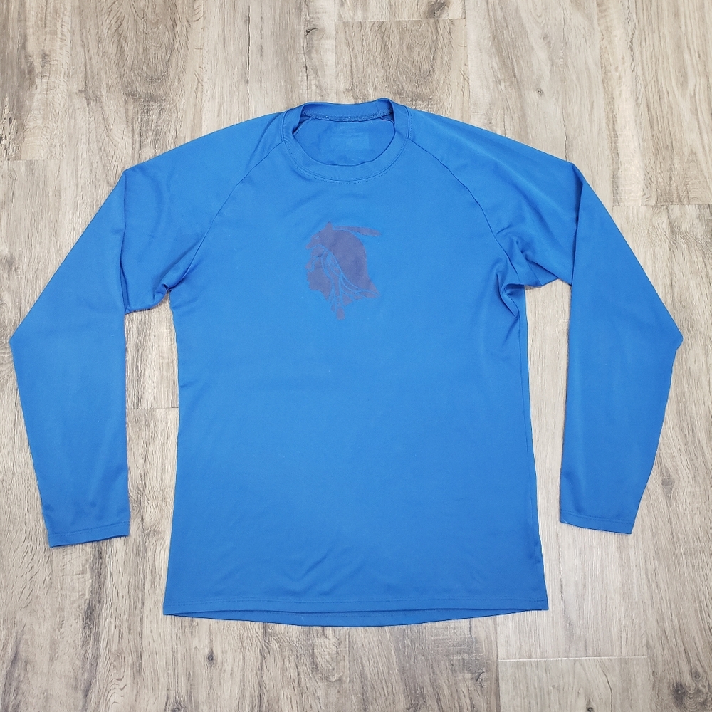Patagonia Men's Small Lightweight Base Layer Blue Long Sleeve Shirt Native